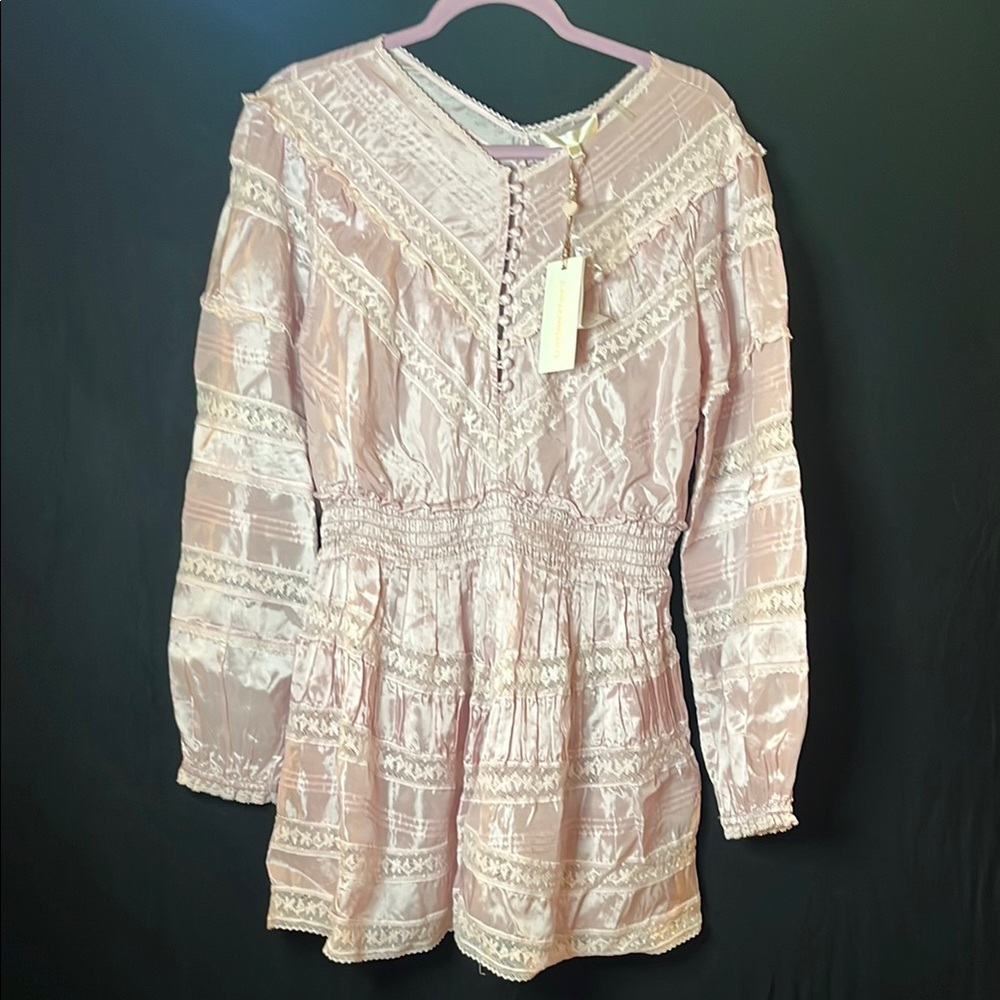 LoveShackFancy Pink Mini Dress